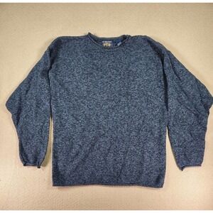 OTB One Tough Brand Sweater Mens Medium‎ M Knit Cotton Pullover Blue Y2K Vintage